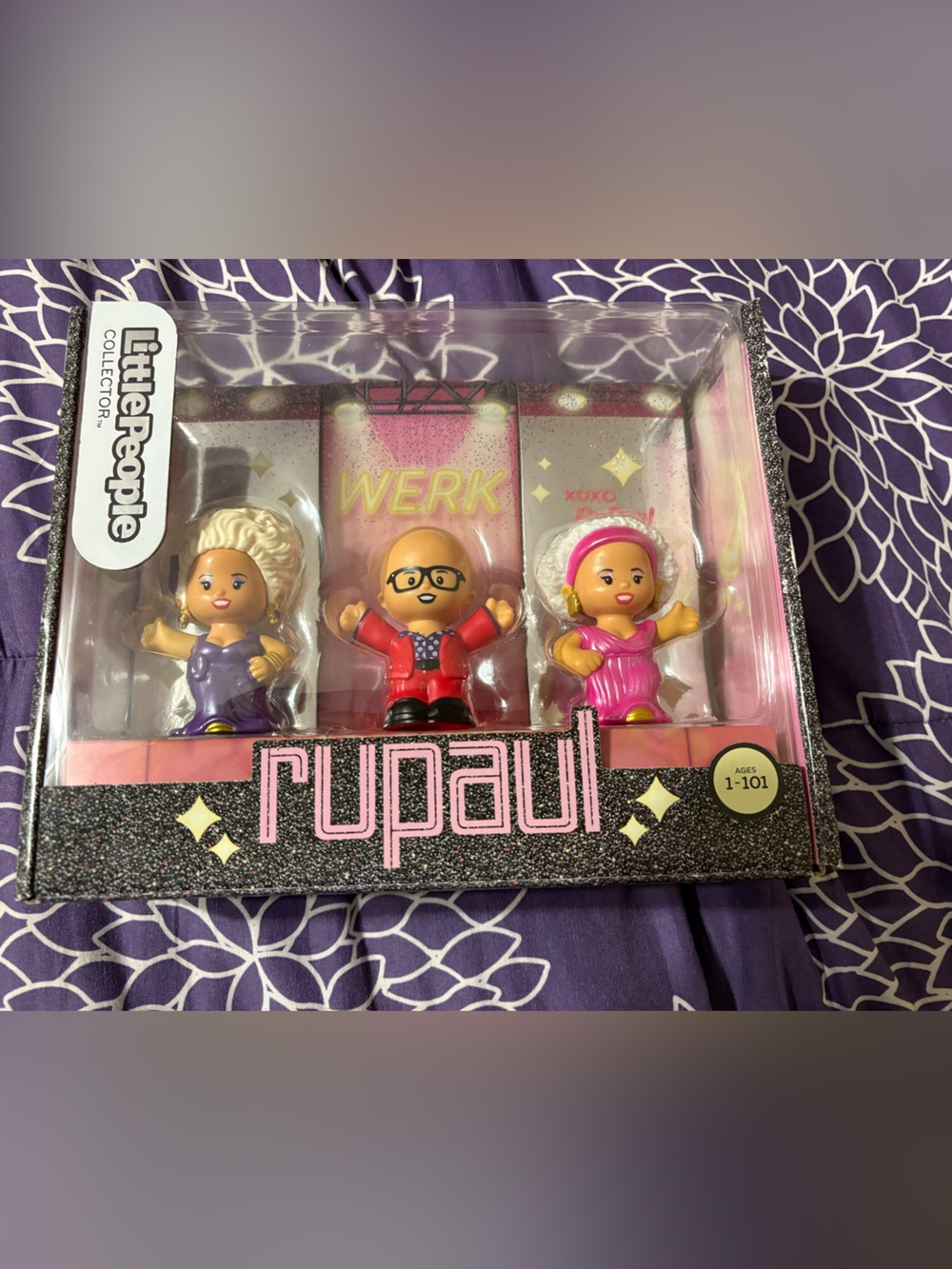 Little People Collector RuPaul 3-Figure Set Multicolor Plastic , unopened